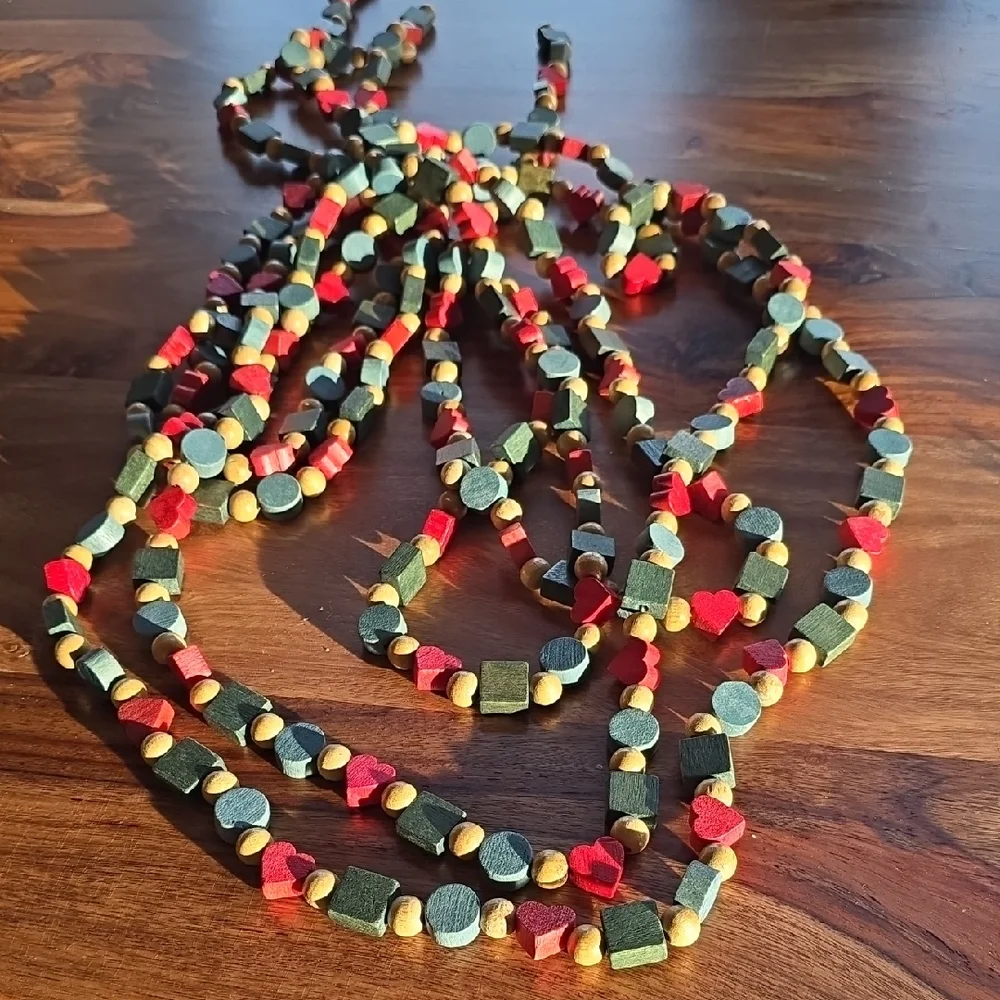 Handmade Wooden Garland (x2)